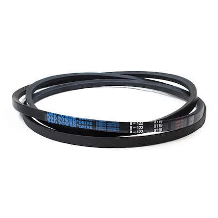 D&D B122 Classical V-Belt, 125 in Outside Length, 21/32 in Top Width, 1 Ribs B122